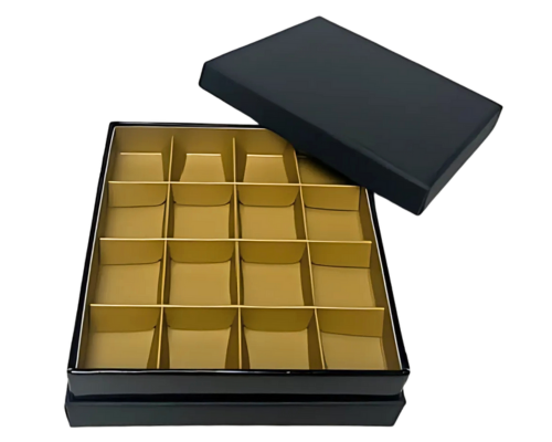 Etage Box base L139xW139xH24mm + compartments black almond