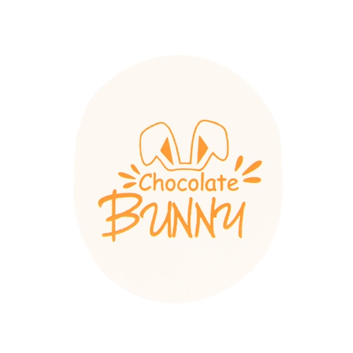 Label Chocolate Bunny shiny white shiny orange 500pcs