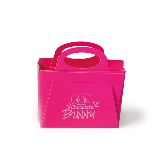 Bag with handle Chocolate Bunny fuchsia opaque