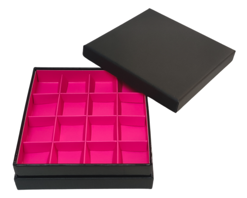 Etage Box base L139xW139xH24mm + compartments black fuchsia