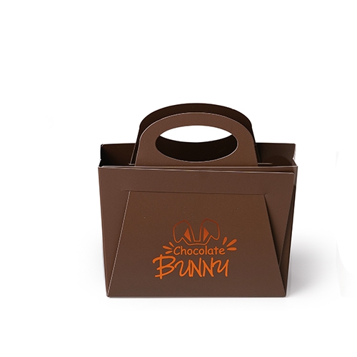 Bag with handle Chocolate Bunny brown opaque